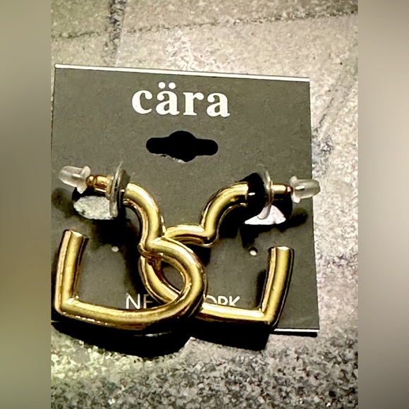 Cara Jewelry - New CARA gold plated hollow heart hoop earrings